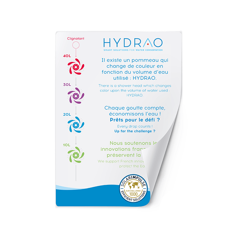 HYDRAO Aloe - pommeau de douche écologique, économique et connecté pour réduire sa consommation d'eau et d'énergie HYDRAO Aloe - pommeau de douche écologique, économique et connecté pour réduire sa consommation d'eau et d'énergie