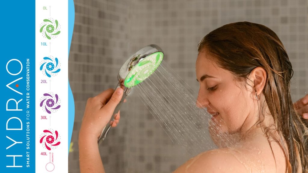 HYDRAO Pommeau écologique vert qui change de couleurs